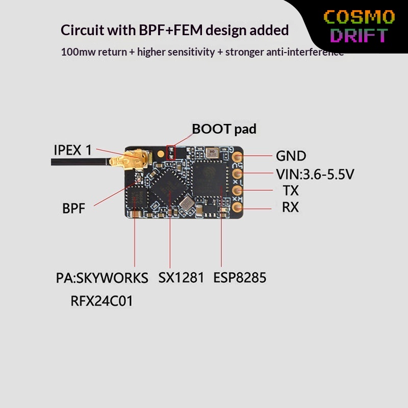 Drone Racing Receiver - ตัวรับสัญญาณ Hot BAYCK Expresslrs Elrs 2.4